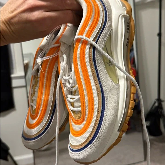 Nike Air Max 97 Frank Rudy Cream and Orange Sneakers Men’s size 8 NEW - Picture 7 of 10